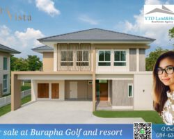 House for sale at the golf course Burapha Golf and Resort at Sriracha, Chonburi. 14.9 M.baht