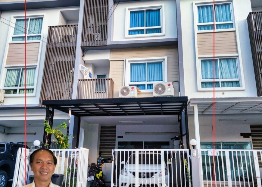 ให้เช่าทาวน์โฮมส์ 3 ชั้น ในโครงการ The Rich Biz Home Sukhumvit 105 3-storey townhomes for rent in The Rich Biz Home Sukhumvit 105 THB 28k/month