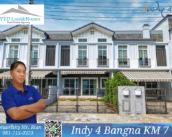 ขายทาวน์โฮม 2 ชั้น ในโครงการ Indy 4 บางนา กม.7 For Sale 2-storey townhome in Indy 4 Bangna Km.7 5.6M.THB