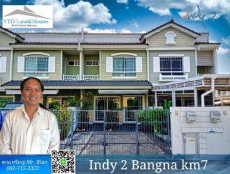 For Sale / Rent Townhouse Indy 2 Bangna Km.7 The house is close to the garden, good society, good neighbors.