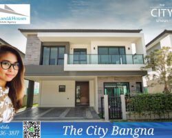 For Rent ​​​​The City Bangna, Luxury detached house, New project, Next to Mega-Bangna 85,000 Baht/month (Fully furnished)