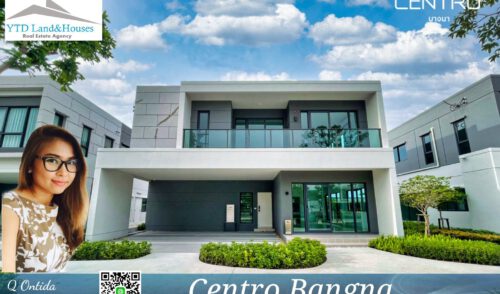 For Rent Centro Bangna L Size, new design detached house next to Mega-Bangna 80,000 Baht/Month (Fully furnished).