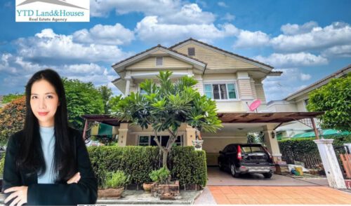 ขายบ้าน บ้านสกุลธร วัชรพล บ้านเดี่ยว หลังมุม 2 ชั้น ใกล้ถนนเทพรักษ์