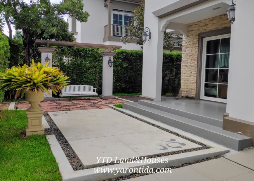 ให้เช่า บ้านนันทวัน บางนา กม.7 สวนหลังบ้านขนาดใหญ่  (Fully furnished)