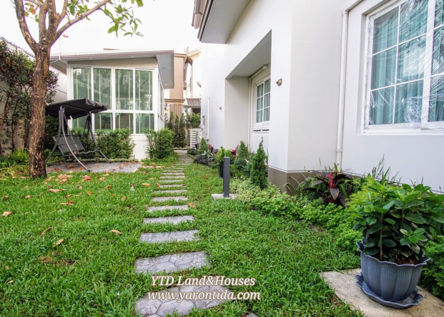 ให้เช่า บ้านนันทวัน บางนา กม.7 สวนหลังบ้านขนาดใหญ่  (Fully furnished)