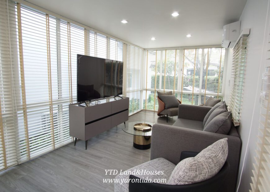 ให้เช่า บ้านนันทวัน บางนา กม.7 สวนหลังบ้านขนาดใหญ่  (Fully furnished)