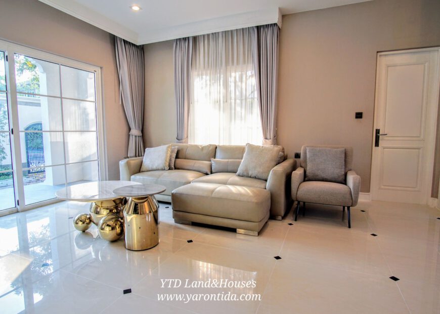 ให้เช่า บ้านนันทวัน บางนา กม.7 สวนหลังบ้านขนาดใหญ่  (Fully furnished)