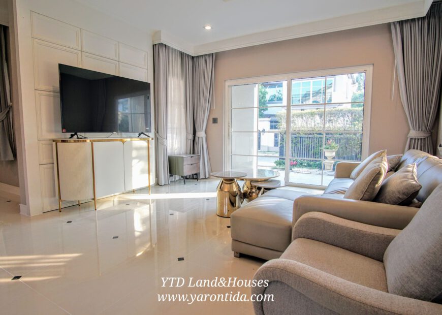 ให้เช่า บ้านนันทวัน บางนา กม.7 สวนหลังบ้านขนาดใหญ่  (Fully furnished)
