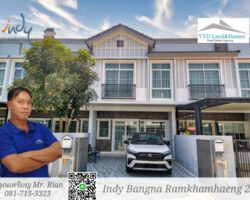 For rent, 2-storey townhouse, Indy Bangna-Ramkhamhaeng 2, near Mega Bangna