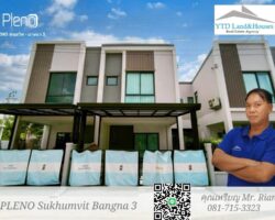 ให้เช่า ทาวน์โฮม 2 ชั้น ในโครงการ พลีโน สุขุมวิท-บางนา 3