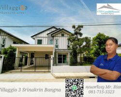 For rent, 2-story detached house, Villaggio 3 Srinakarin-Bangna