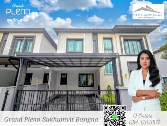 Luxury detached house for rent. Ready to move in, Grande Pleno Sukhumvit-Bangna, next to Mega Bangna. New house decorated in a classic luxury style, fully furnished, excellent location.