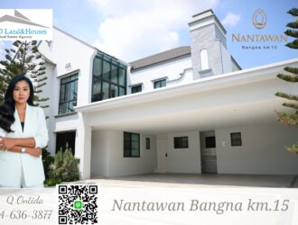 ขาย/เช่า บ้านหรู นันทวัน บางนา กม.15 บ้านพร้อมอยู่ ตกแต่งเรียบร้อย พร้อมเข้าอยู่ได้เลย ทิศเหนือ แปลงหัวมุมที่ดีที่สุดในโครงการ วิวLake และติดกับ Pavilion ขนาดใหญ่